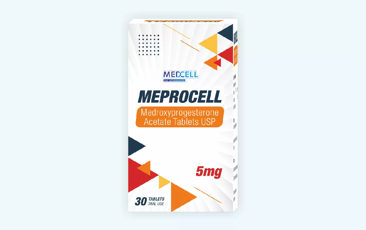 super speciality- gynaecology hormone replacement therapy Meprocell 5 mg
